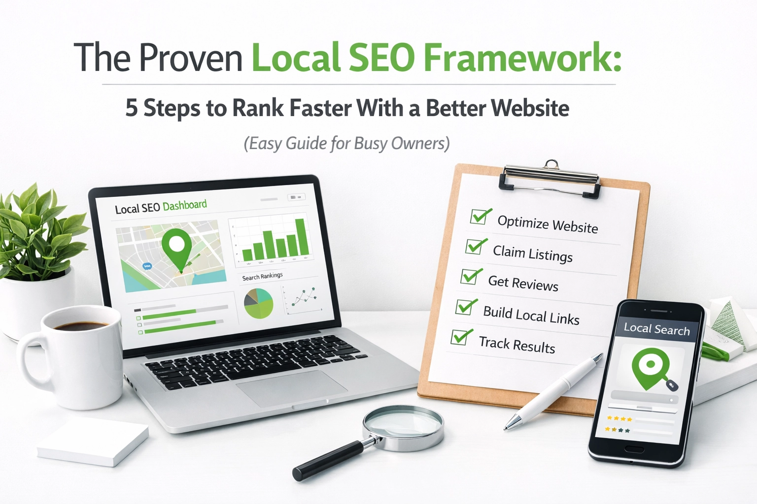 The Proven Local SEO Framework: 5 Steps to Rank Faster With a Better Website (Easy Guide for Busy Owners)