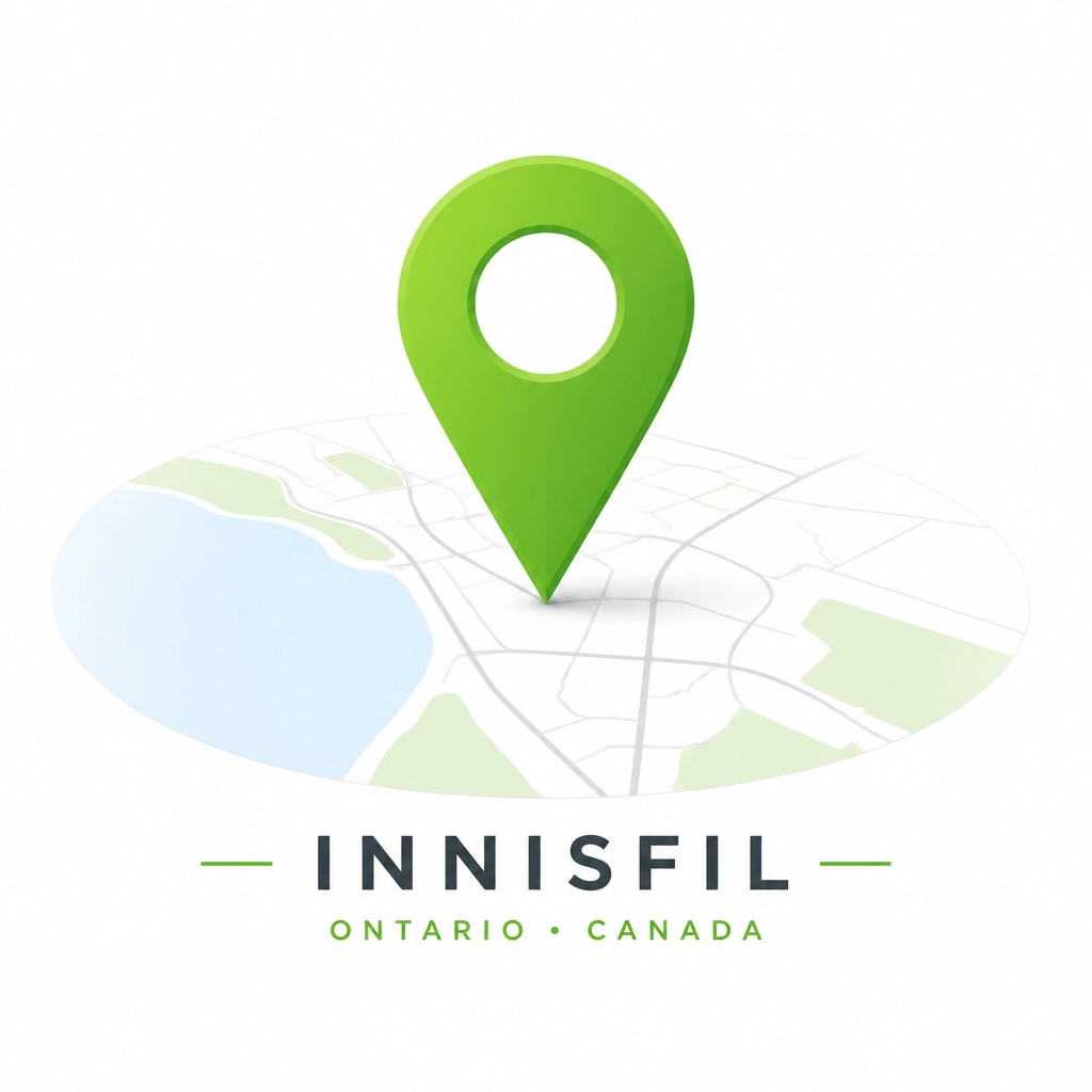 Google Business Profile map pin for an Innisfil shop