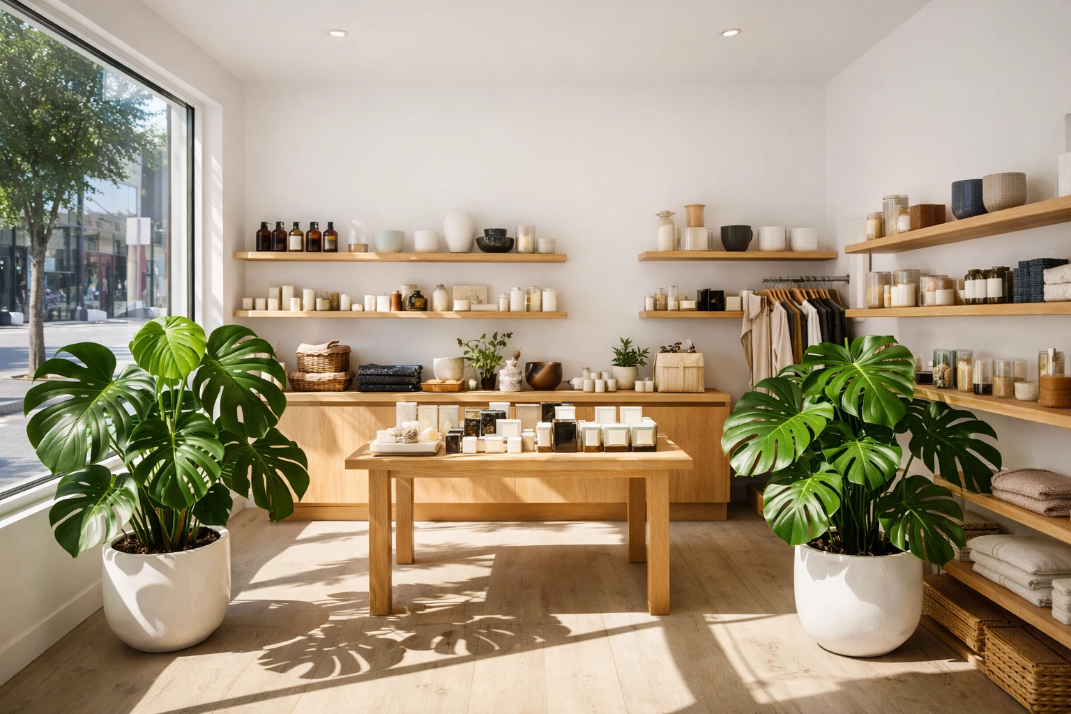 Real project photo of a bright modern retail boutique interior used for local business social proof.