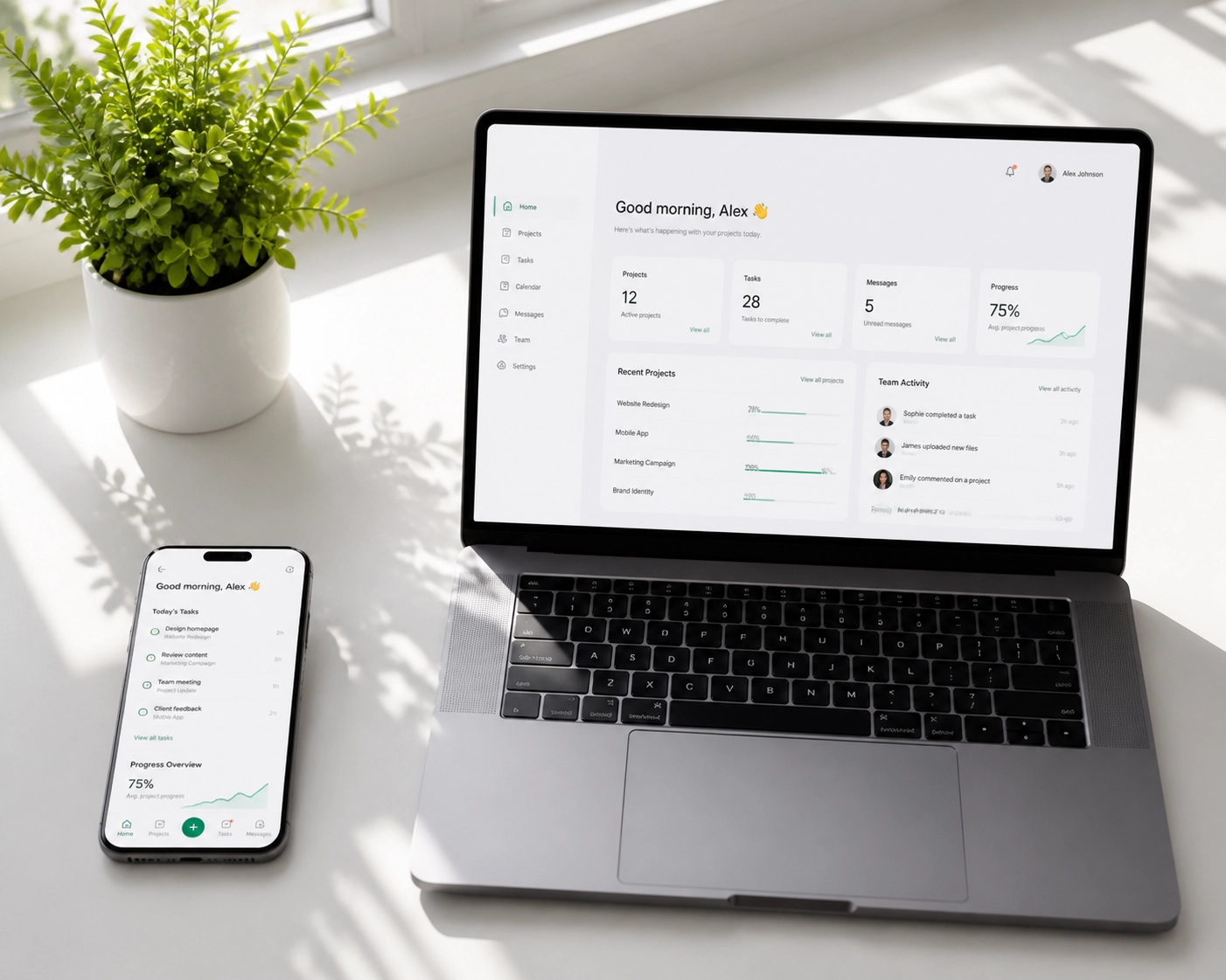 Smartphone and laptop showing a mobile-responsive website design for local business growth.
