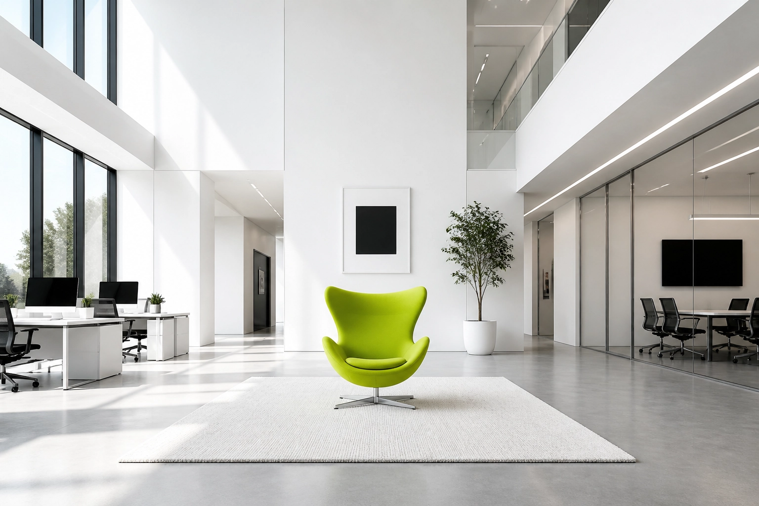 A clean, modern office space representing a professional and unique local business brand identity.