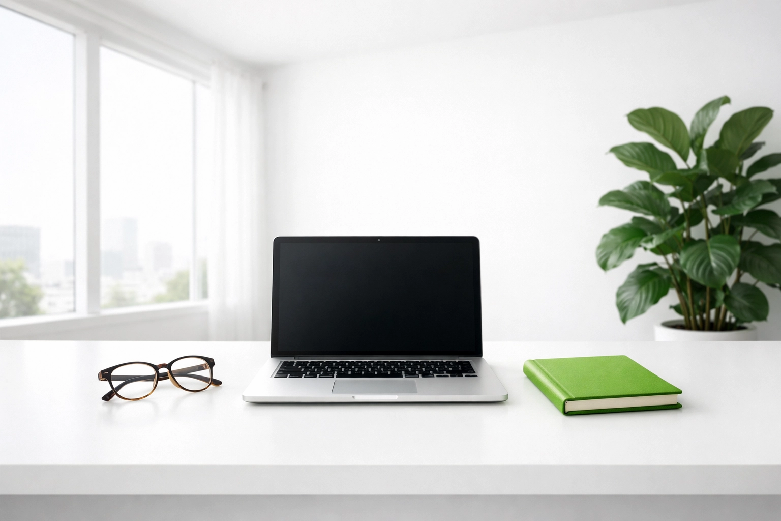 A bright, professional home office workspace representing the peace of mind of managed digital services.