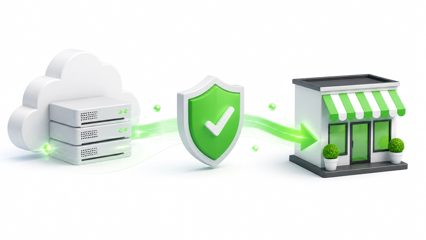 Reliable hosting and website infrastructure represented by a green digital path