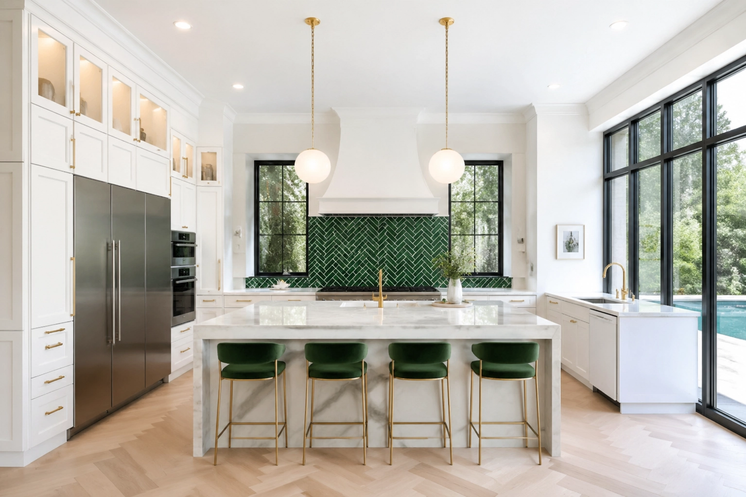 Stunning modern kitchen renovation project used in a contractor website visual portfolio.