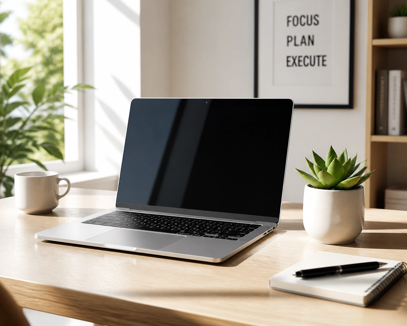 Modern laptop on a clean desk illustrating a professional online presence for local businesses.