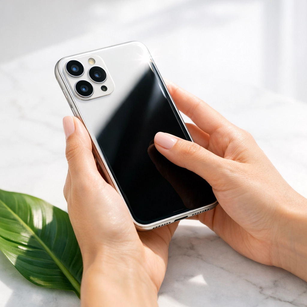 Hands holding a smartphone representing a fast and user-friendly mobile experience for local customers.