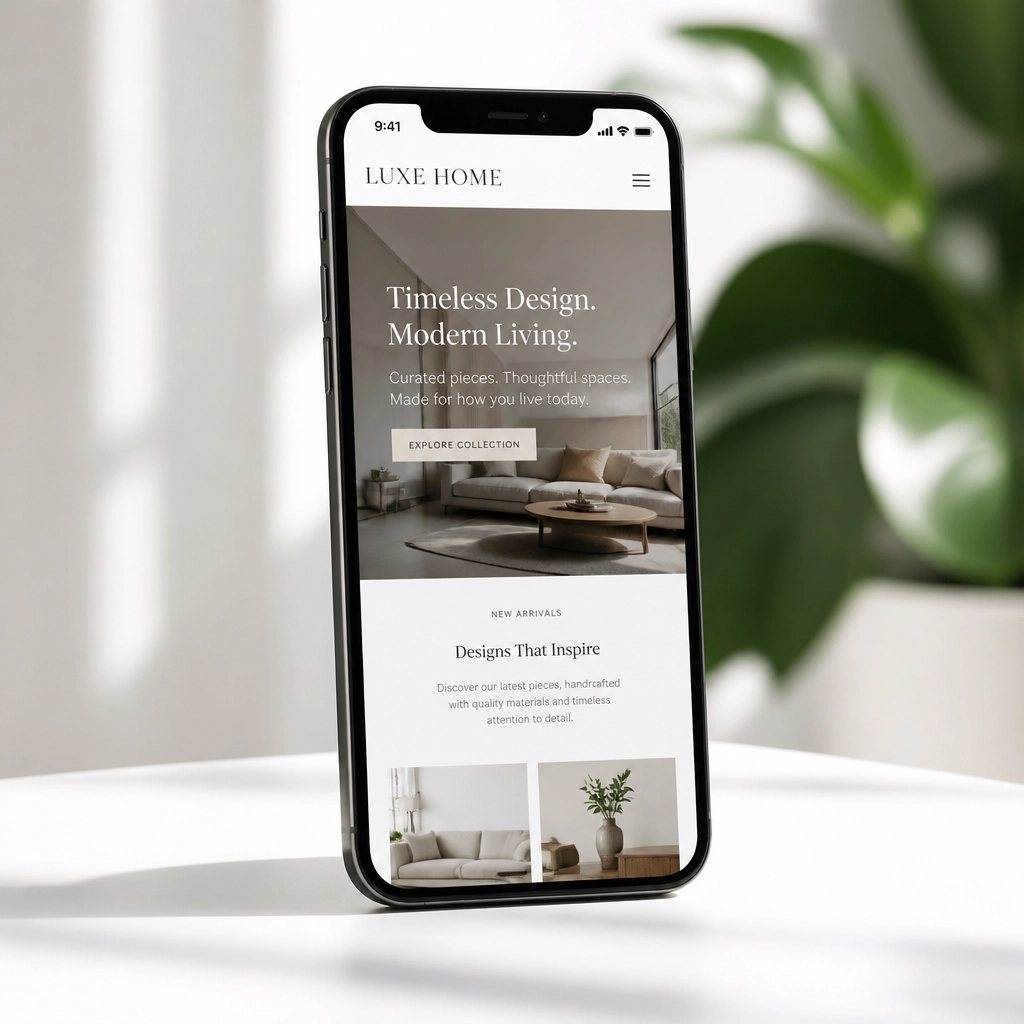 Fast loading website on a modern smartphone