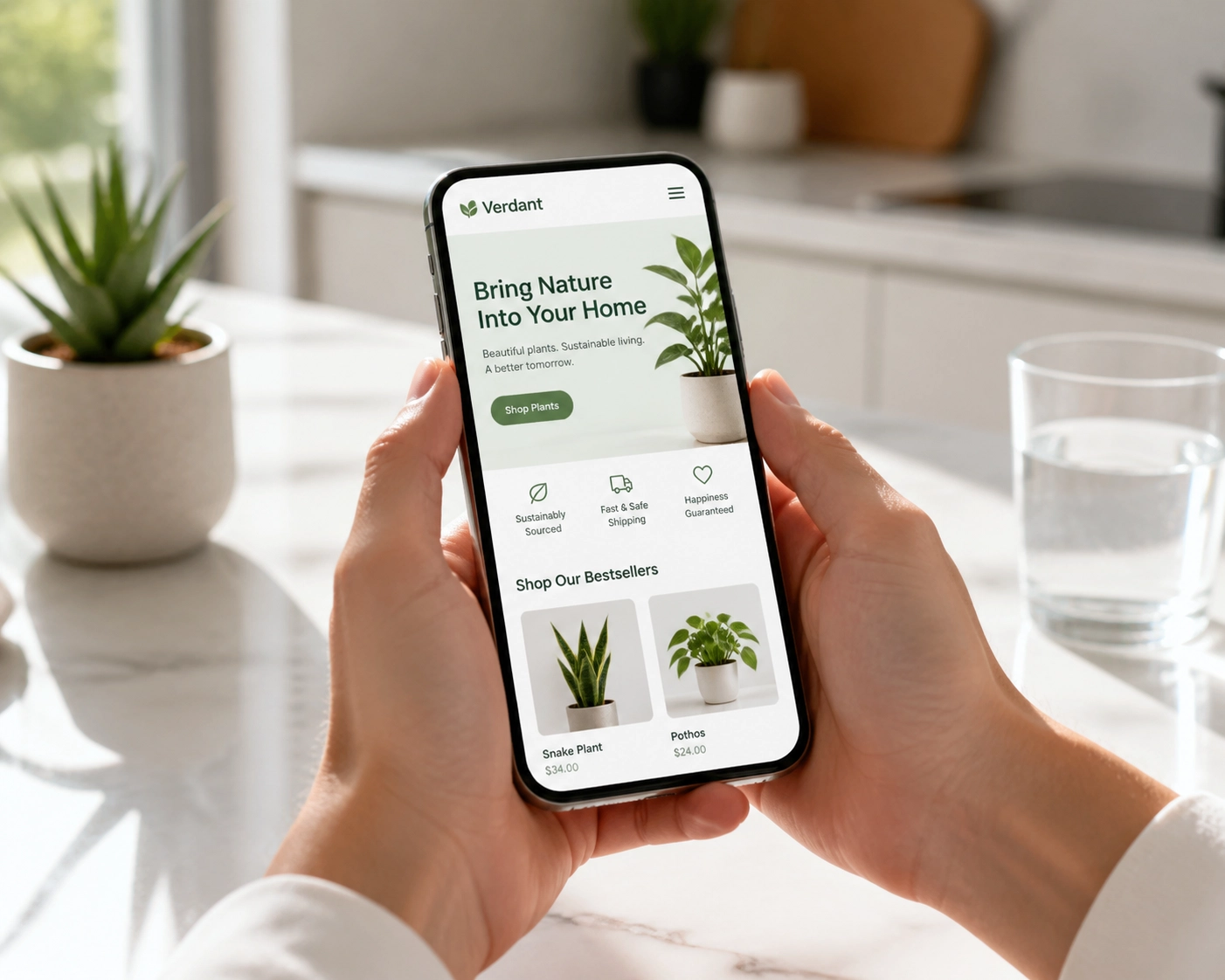 Responsive local business website design shown on a modern smartphone for better lead generation.
