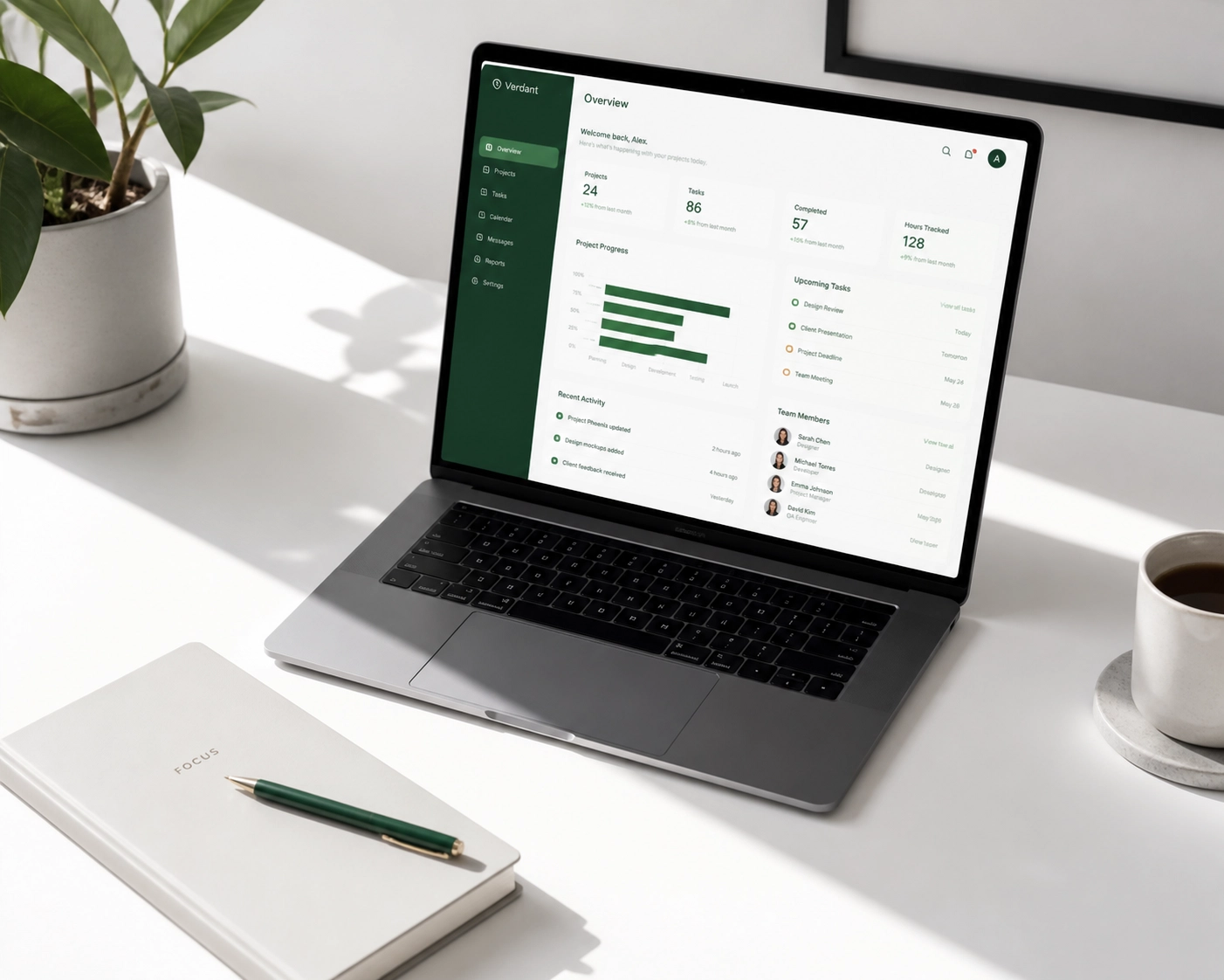 Minimalist website layout on a laptop showcasing clean user experience and clear navigation for leads.